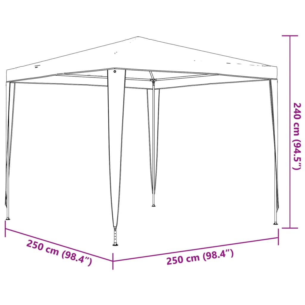kék rendezvénysátor 2,5 x 2,5 m