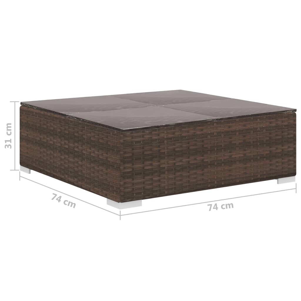 8 részes barna polyrattan kerti bútorszett párnákkal