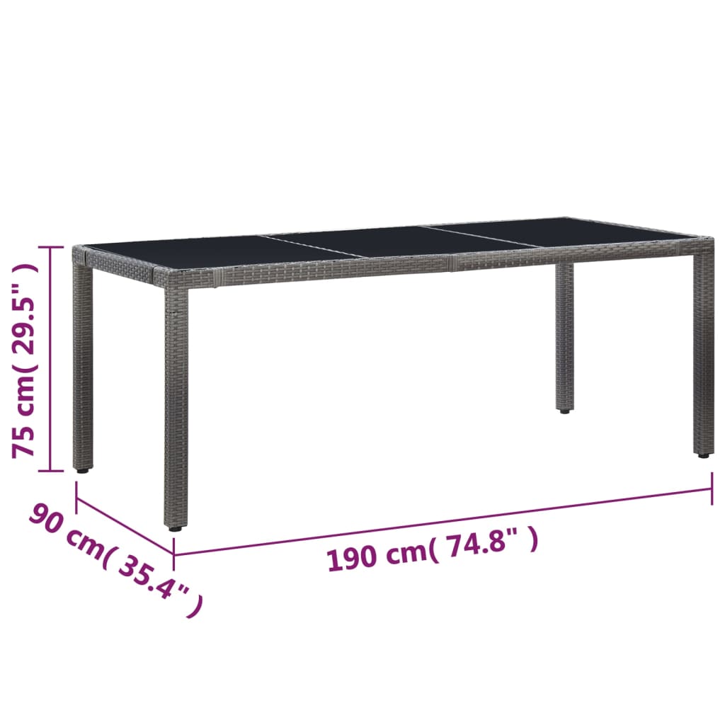 9 részes szürke kültéri polyrattan étkezőgarnitúra
