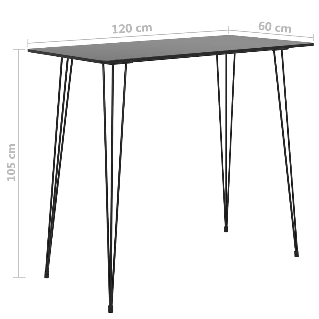 fekete bárasztal 120x60x105 cm
