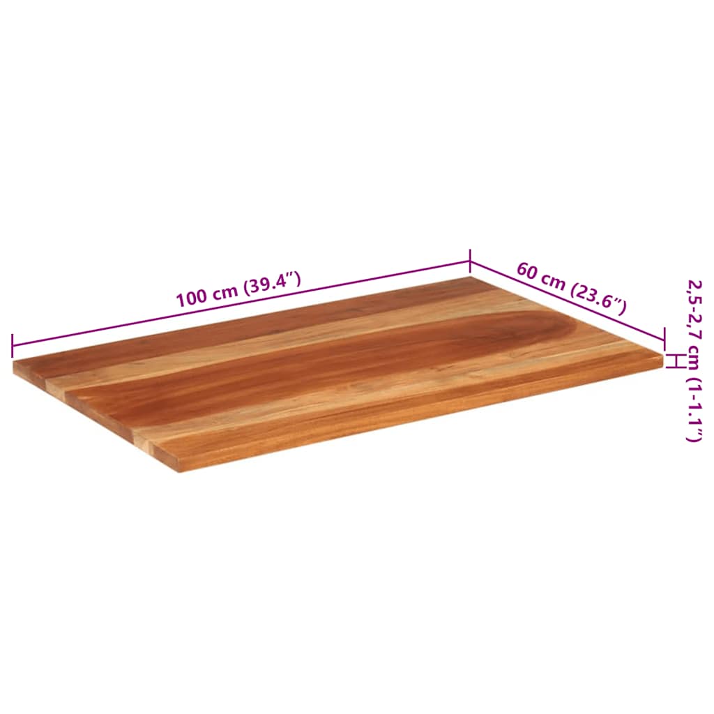 tömör akácfa asztallap 25-27 mm 60 x 100 cm