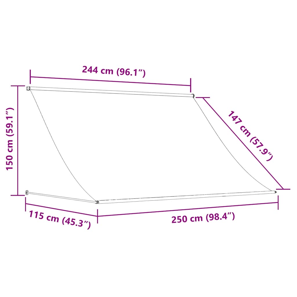narancssárga és barna feltekerhető napellenző 250 x 150 cm