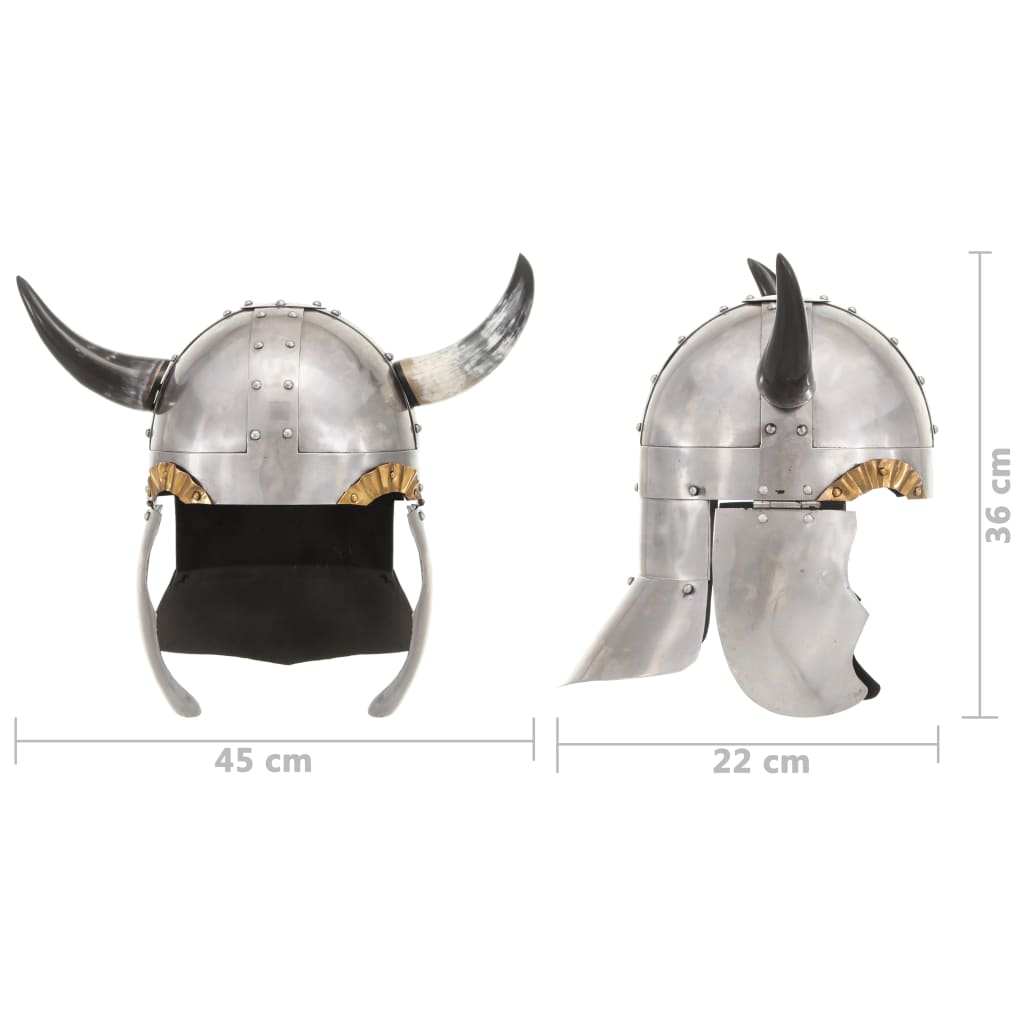 ezüstszínű viking fantázia acélsisak LARP másolat