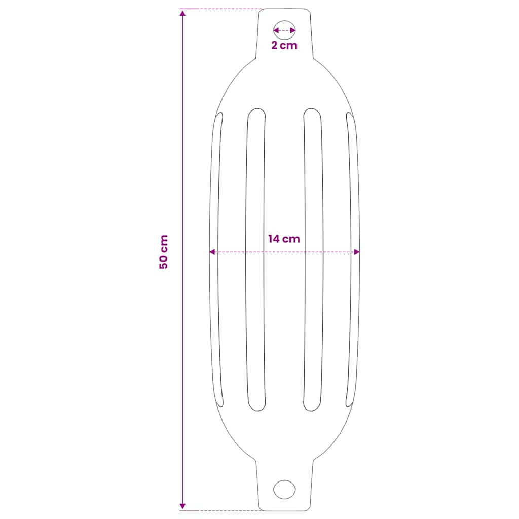 4 darab fehér PVC csónak lökhárító Ø 14 x 50 cm