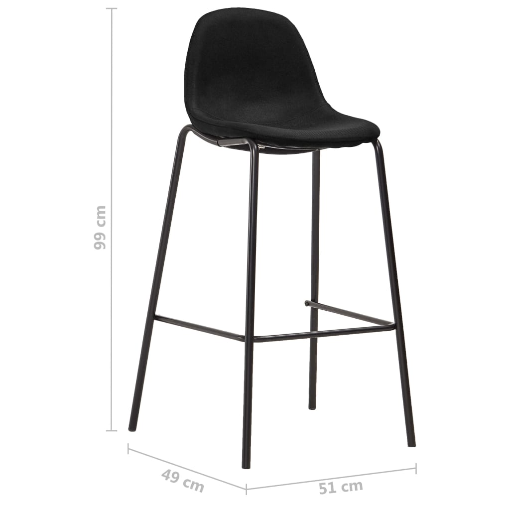 6 db fekete szövet bárszék