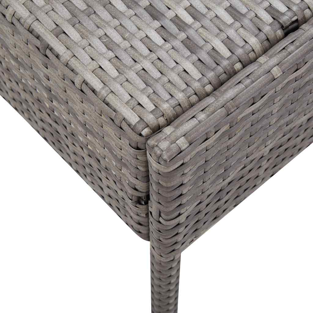 5-részes szürke polyrattan kerti bútorszett párnákkal