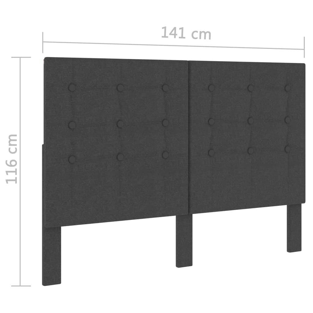 sötétszürke szövet steppelt fejvég 140 x 200 cm