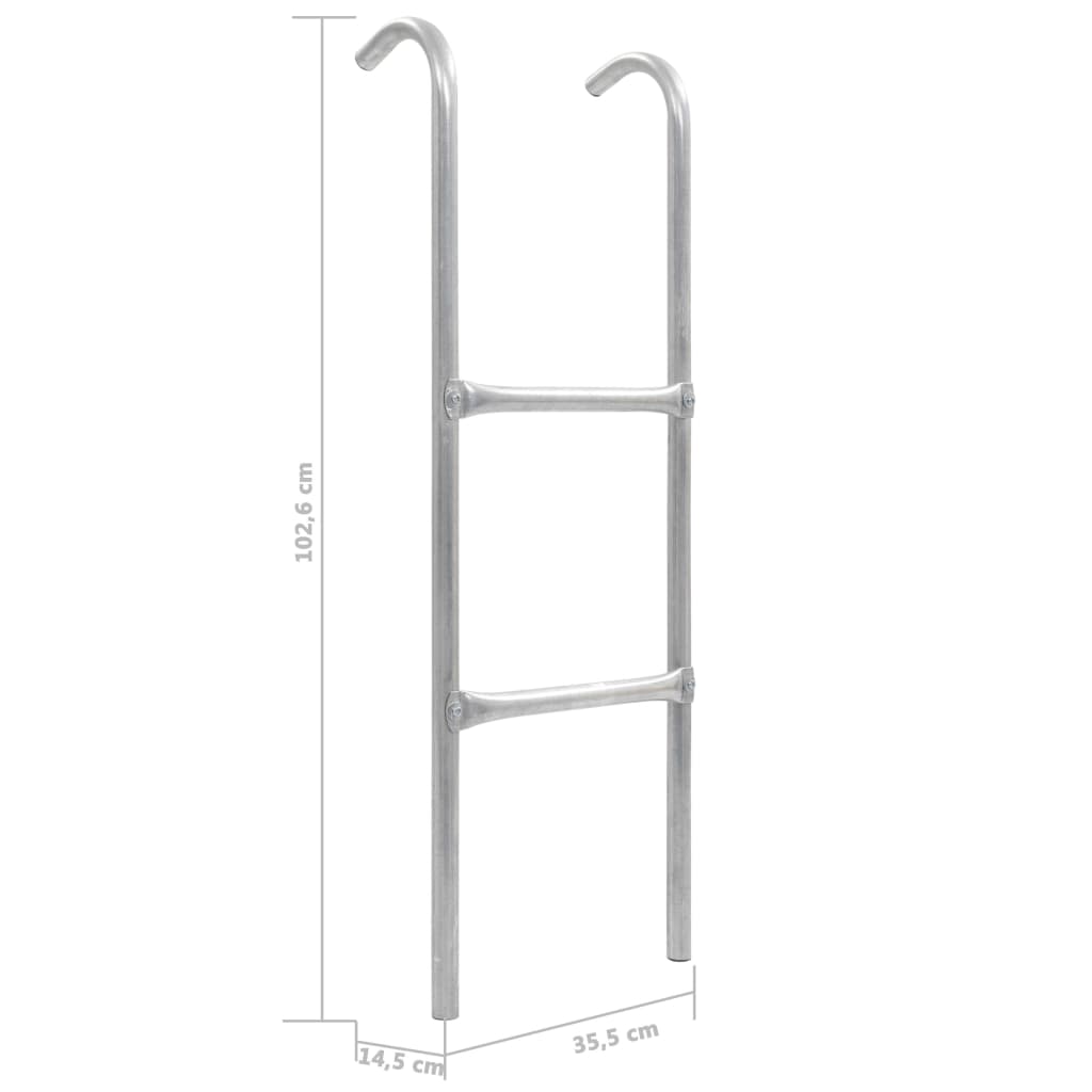 kétlépcsős ezüst acél trambulinlétra 102,6 cm