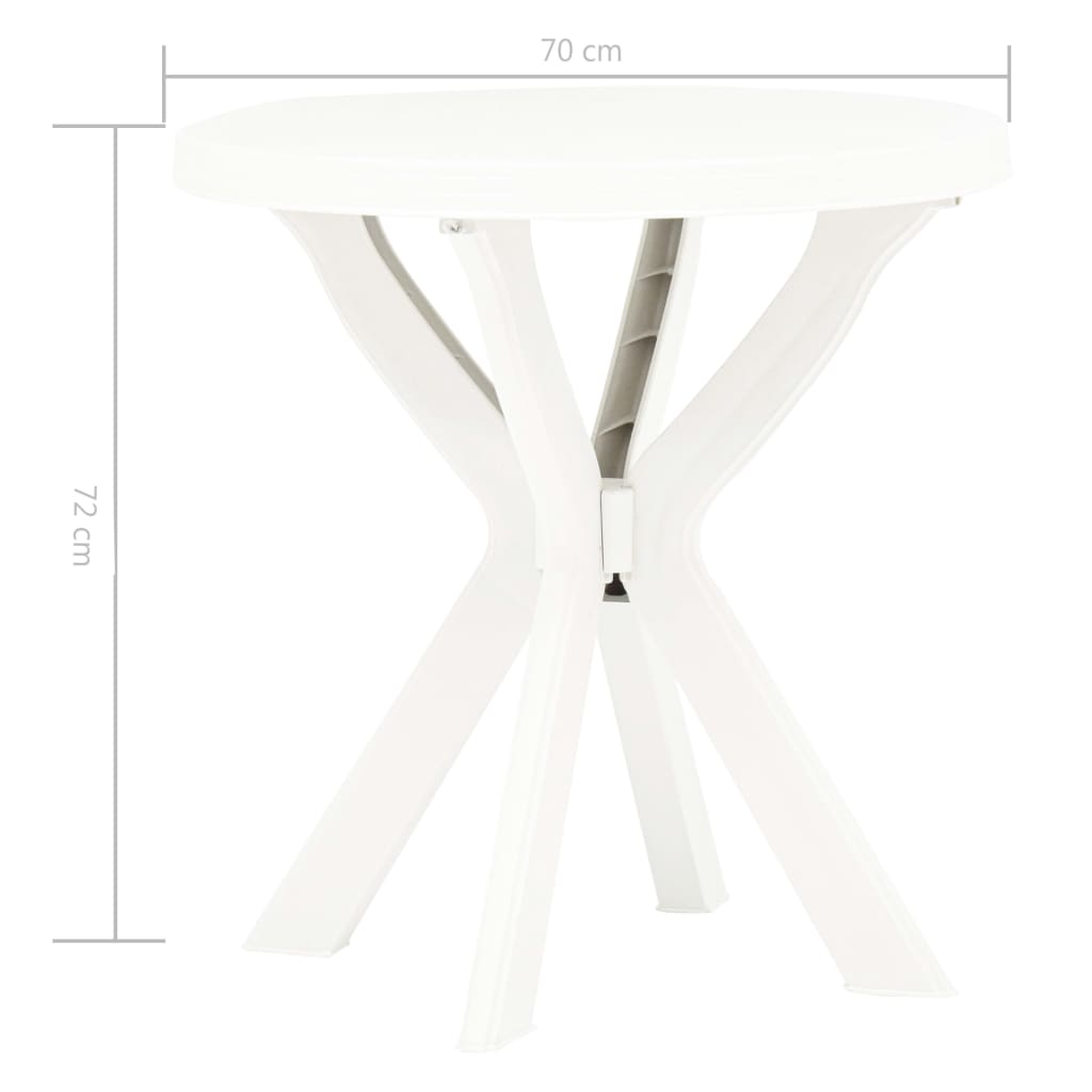 fehér műanyag bisztróasztal Ø70 cm