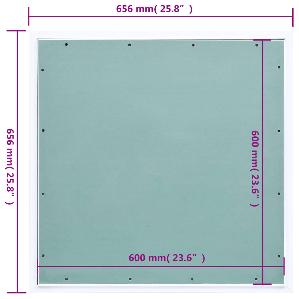 alumínium keretes és gipszkartonos hozzáférési panel 600x600 mm