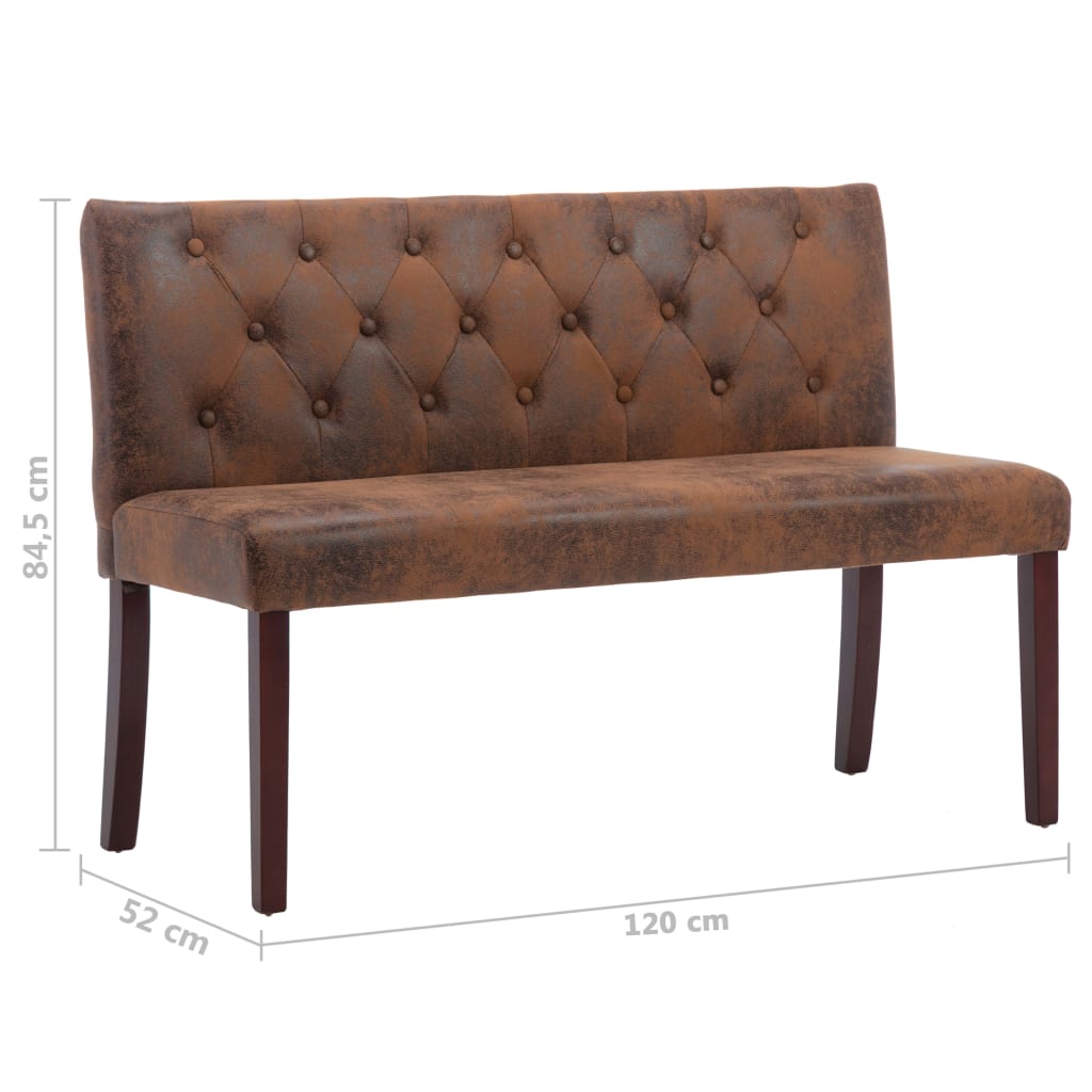 barna művelúr pad 120 cm