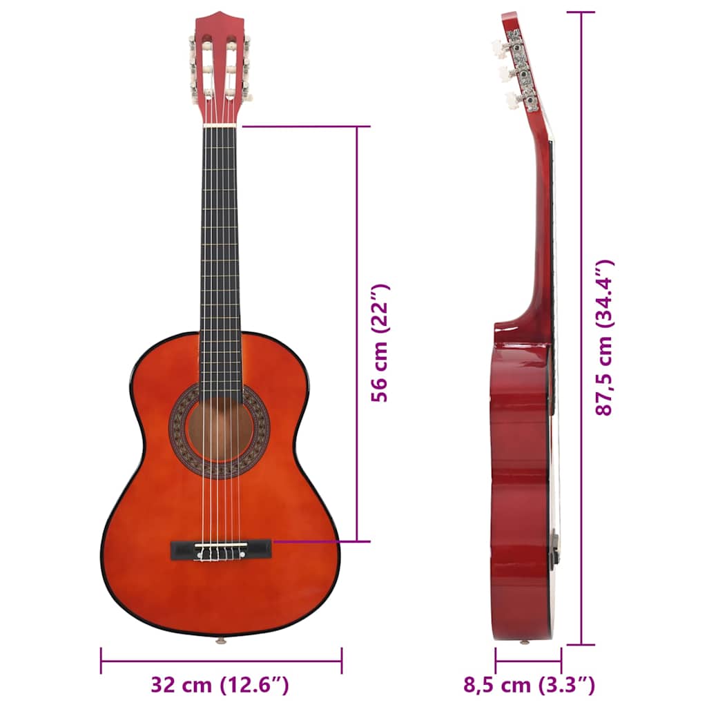 klasszikus hársfa gitár kezdőknek és gyerekeknek 1/2 34"