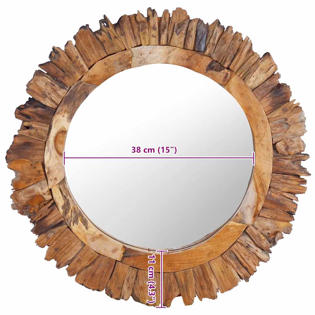 kör alakú tíkfa falitükör 60 cm
