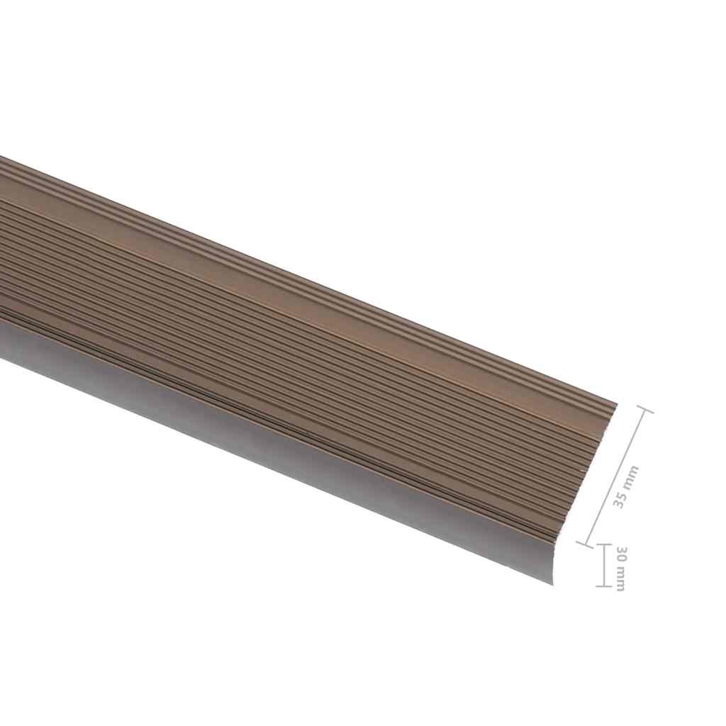 5 db barna L-alakú alumínium lépcsőélvédő 100 cm