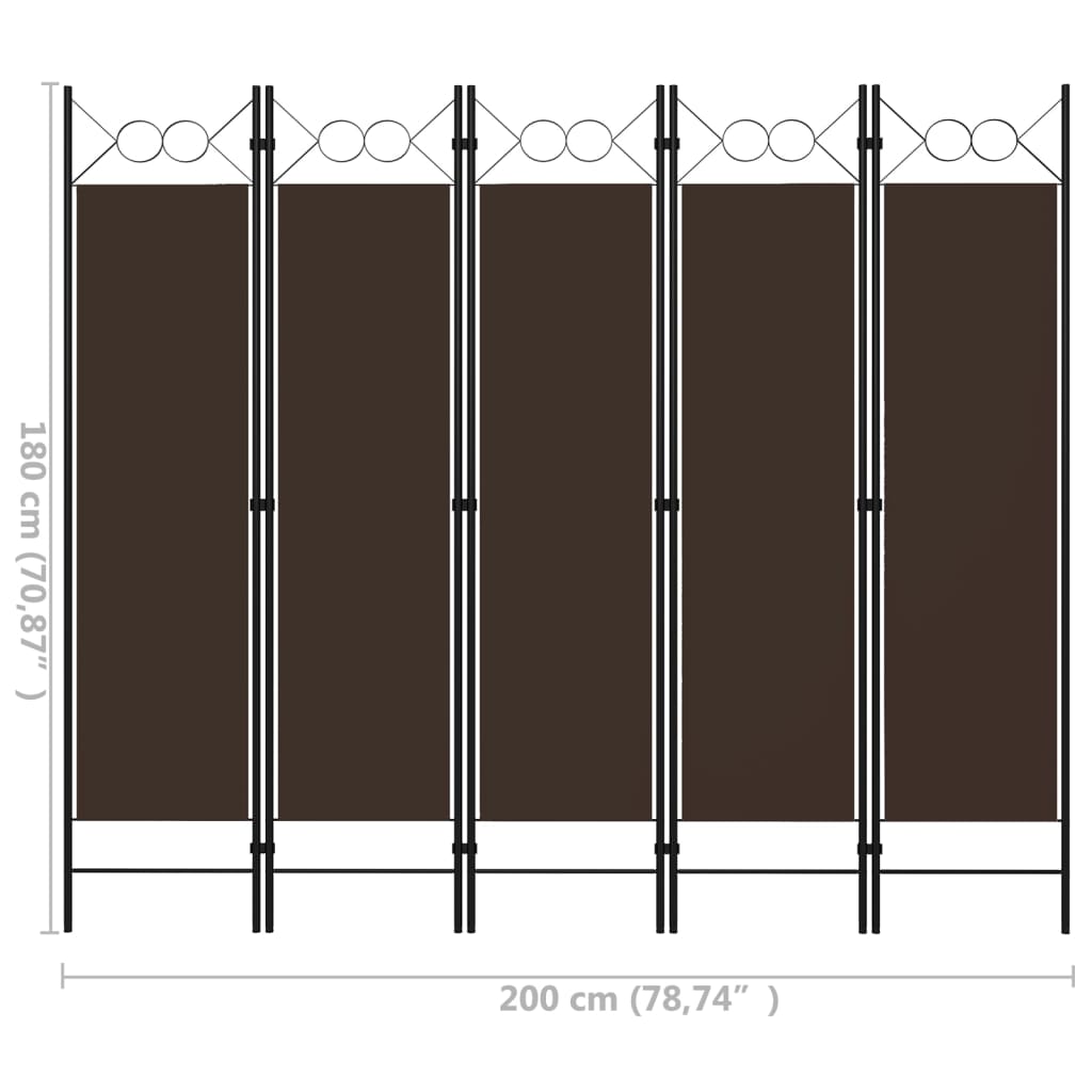barna 5 paneles paraván 200 x 180 cm