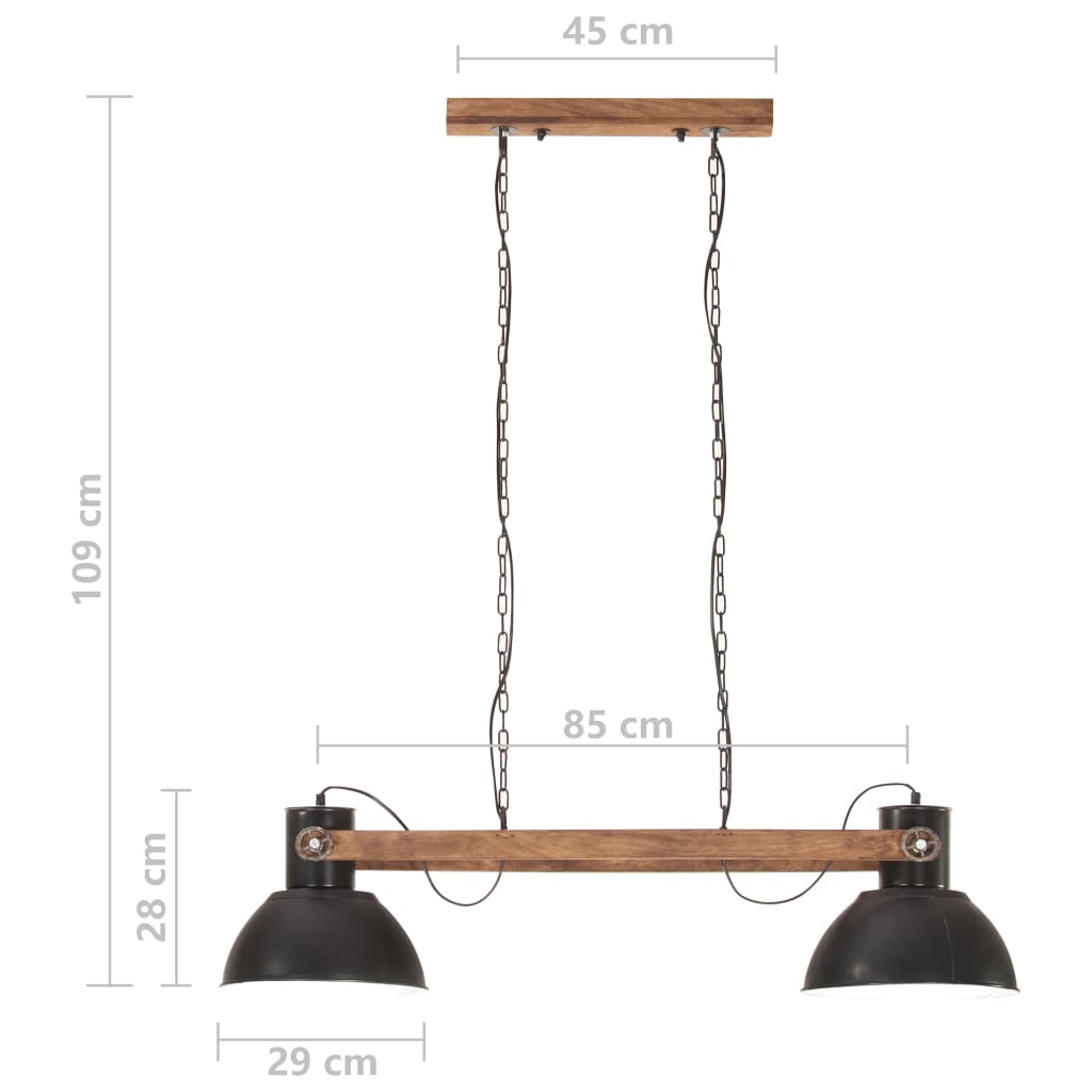 fekete ipari függőlámpa 25 W 109 cm E27