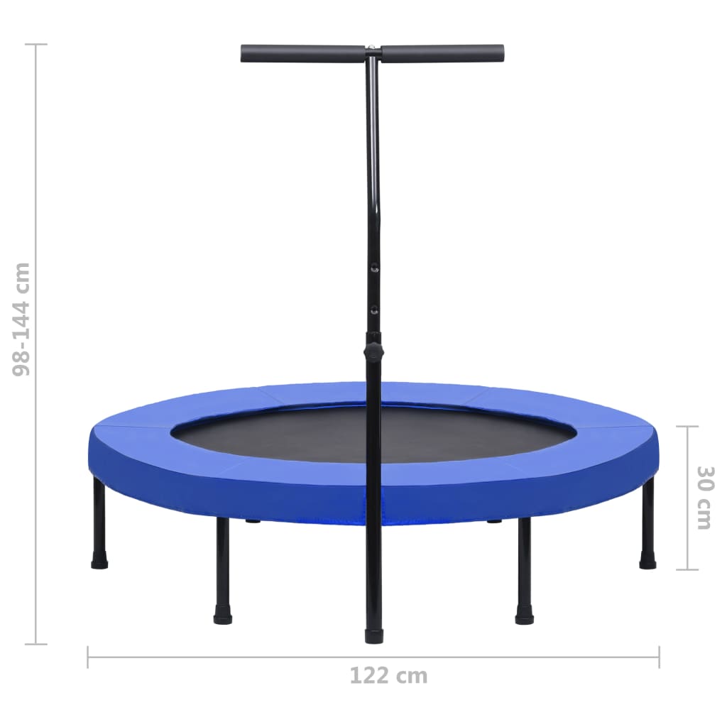 fitnesz trambulin kapaszkodóval és biztonsági párnázással 122 cm