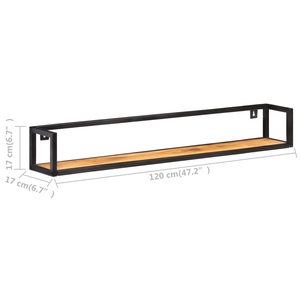 2 db tömör akácfa fali polc 120 cm