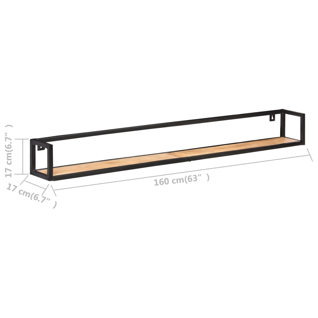 2 db tömör akácfa fali polc 160 cm