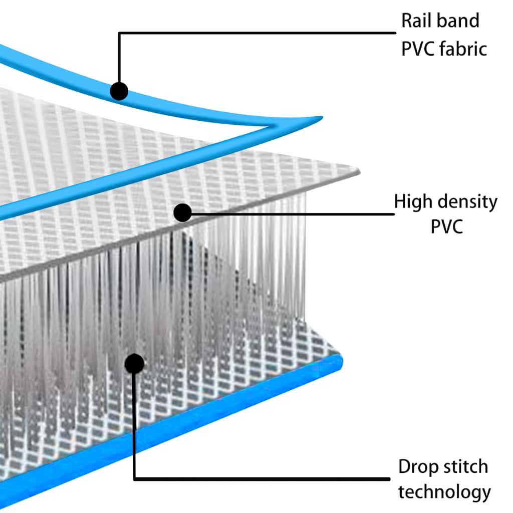 kék PVC felfújható tornamatrac pumpával 60 x 100 x 15 cm
