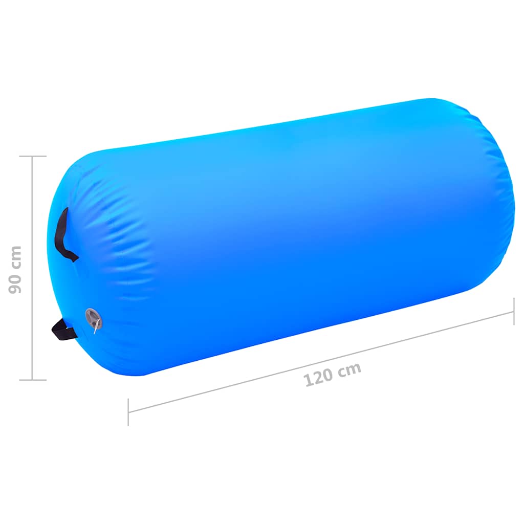kék PVC felfújható tornahenger pumpával 120 x 90 cm