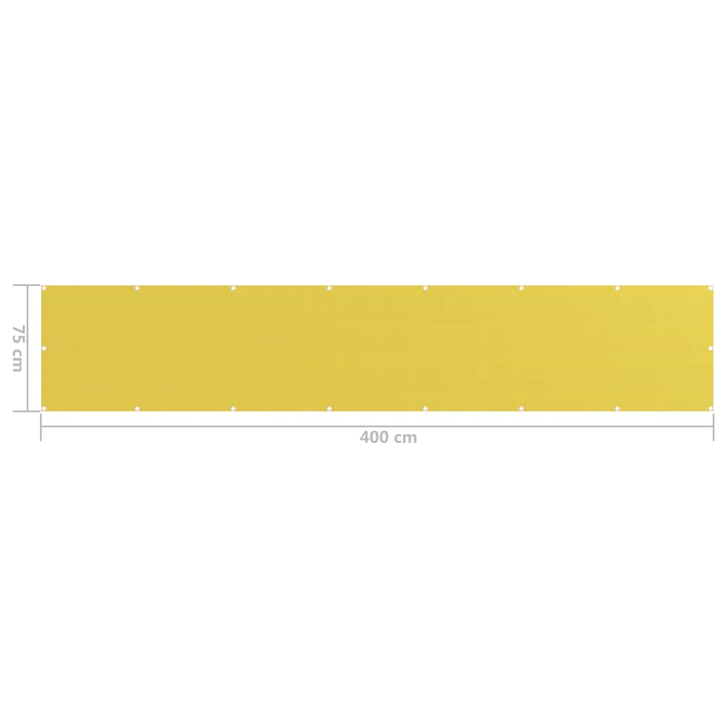 sárga HDPE erkélytakaró 75 x 400 cm