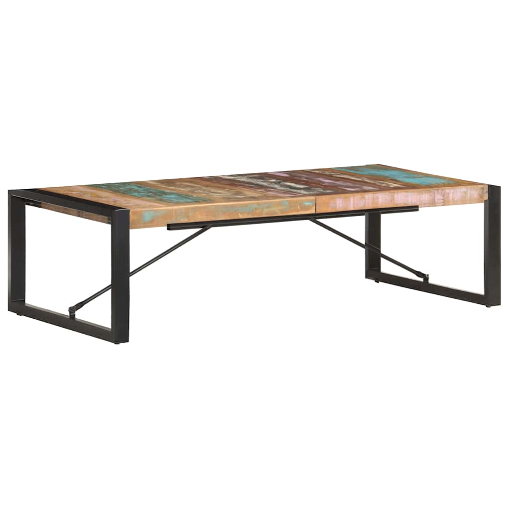 tömör újrahasznosított fa dohányzóasztal 140 x 70 x 40 cm