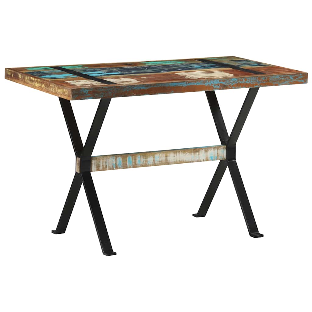 tömör újrahasznosított fa étkezőasztal 120 x 60 x 76 cm