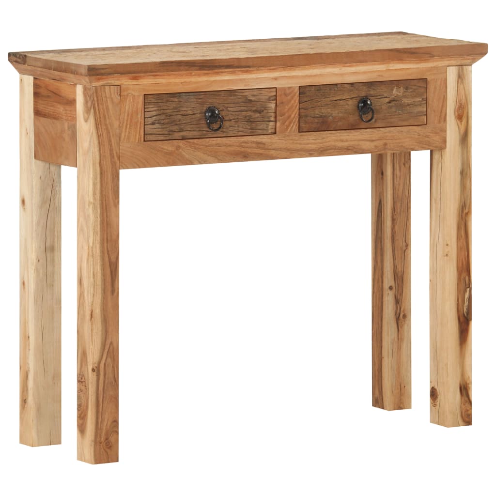 tömör akácfa és újrahasznosított fa tálalóasztal 90,5x30x75 cm