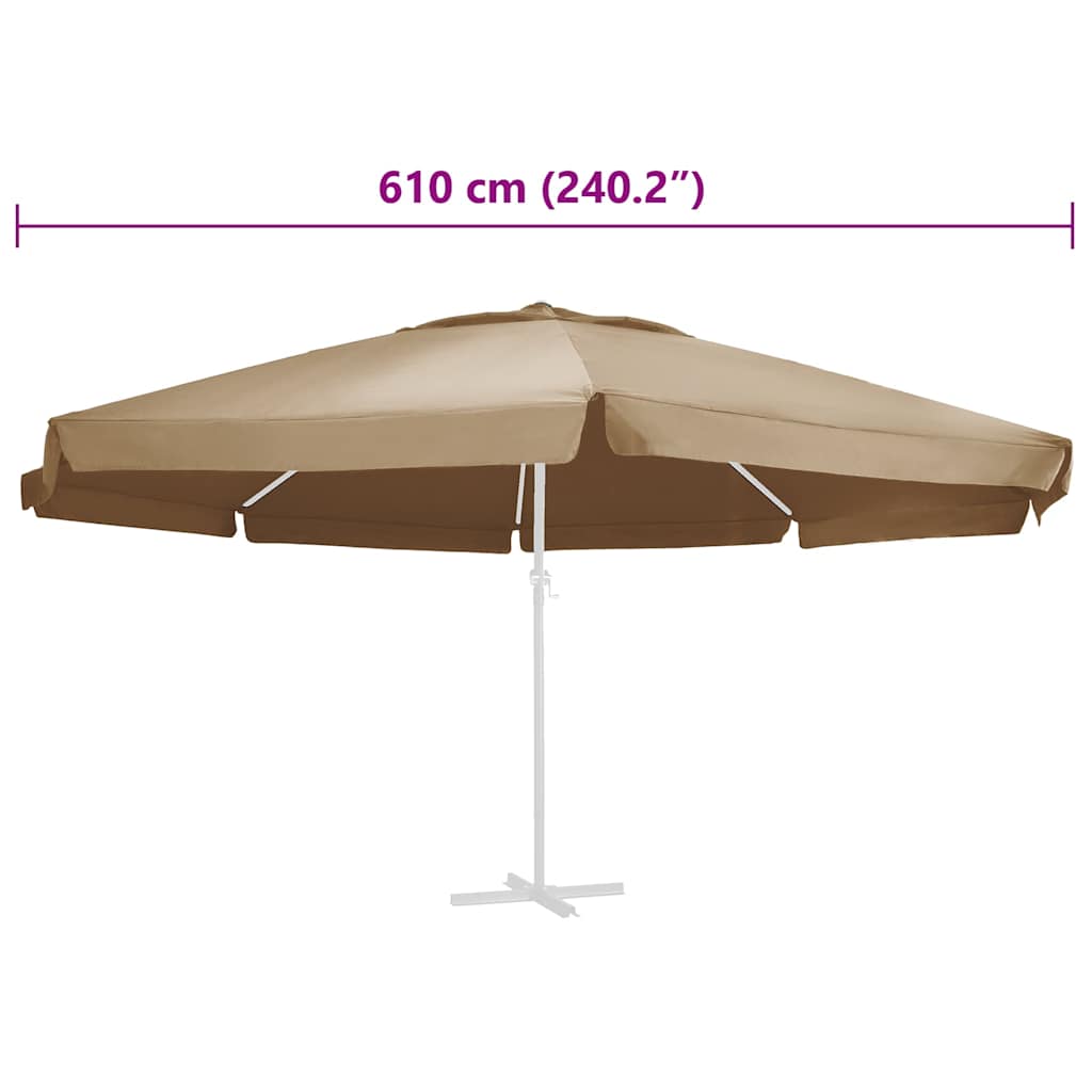 tópszínű kültéri napernyőponyva 610 cm