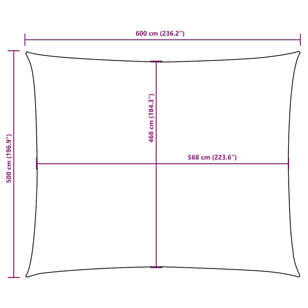 bézs téglalap alakú oxford-szövet napvitorla 5 x 6 m