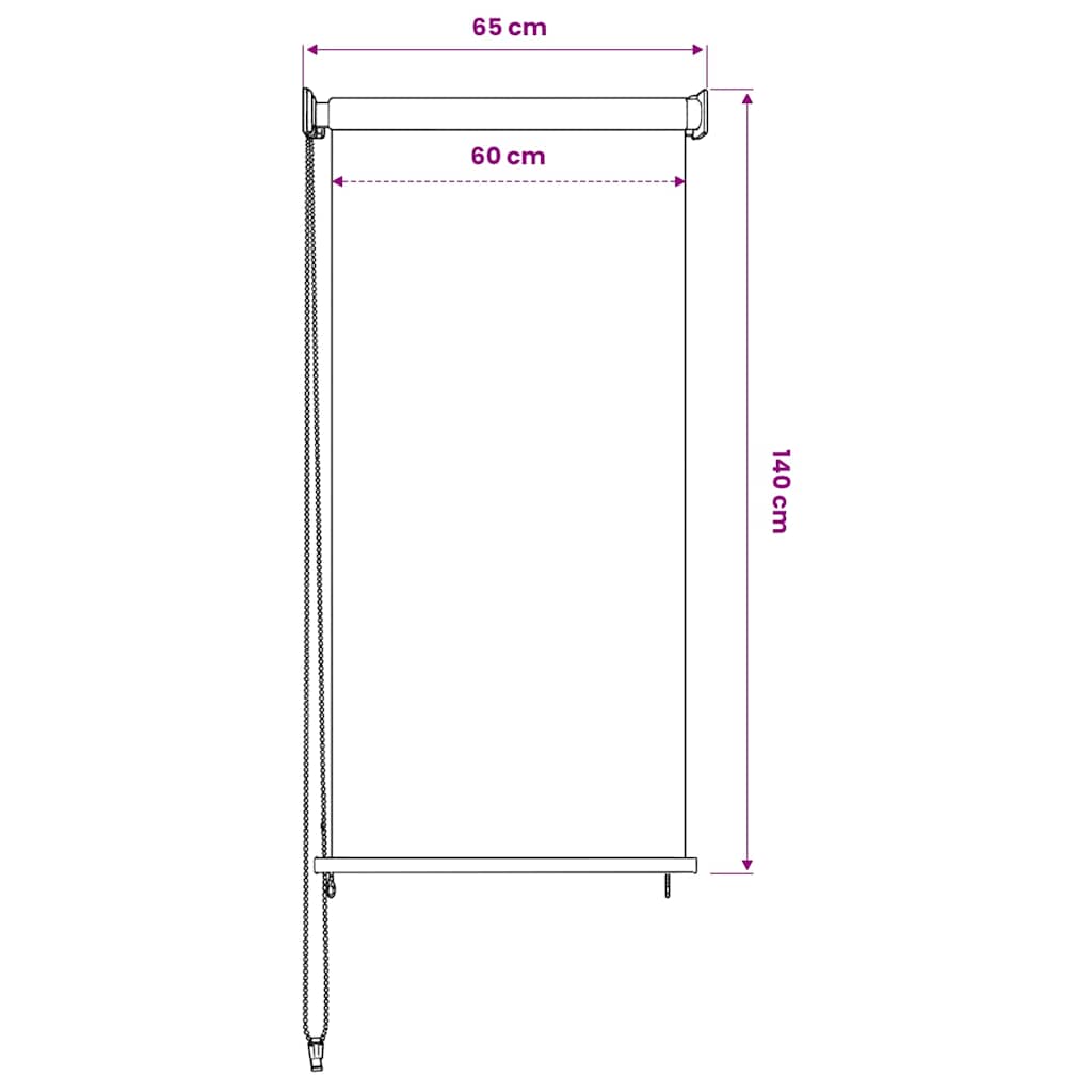 bézs színű, kültéri sötétítő roló 65(Szé)x140(Ma) cm
