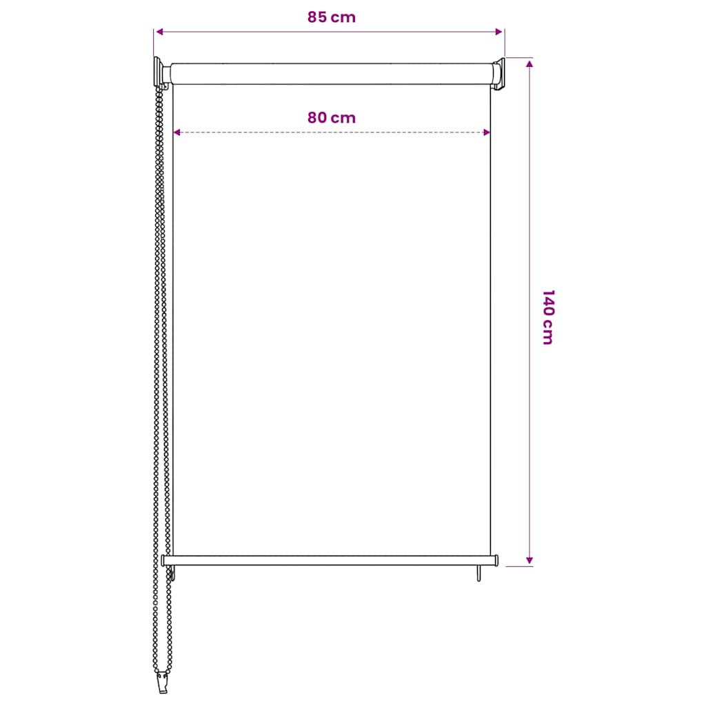 bézs színű, kültéri sötétítő roló 85(Szé)x140(Ma) cm