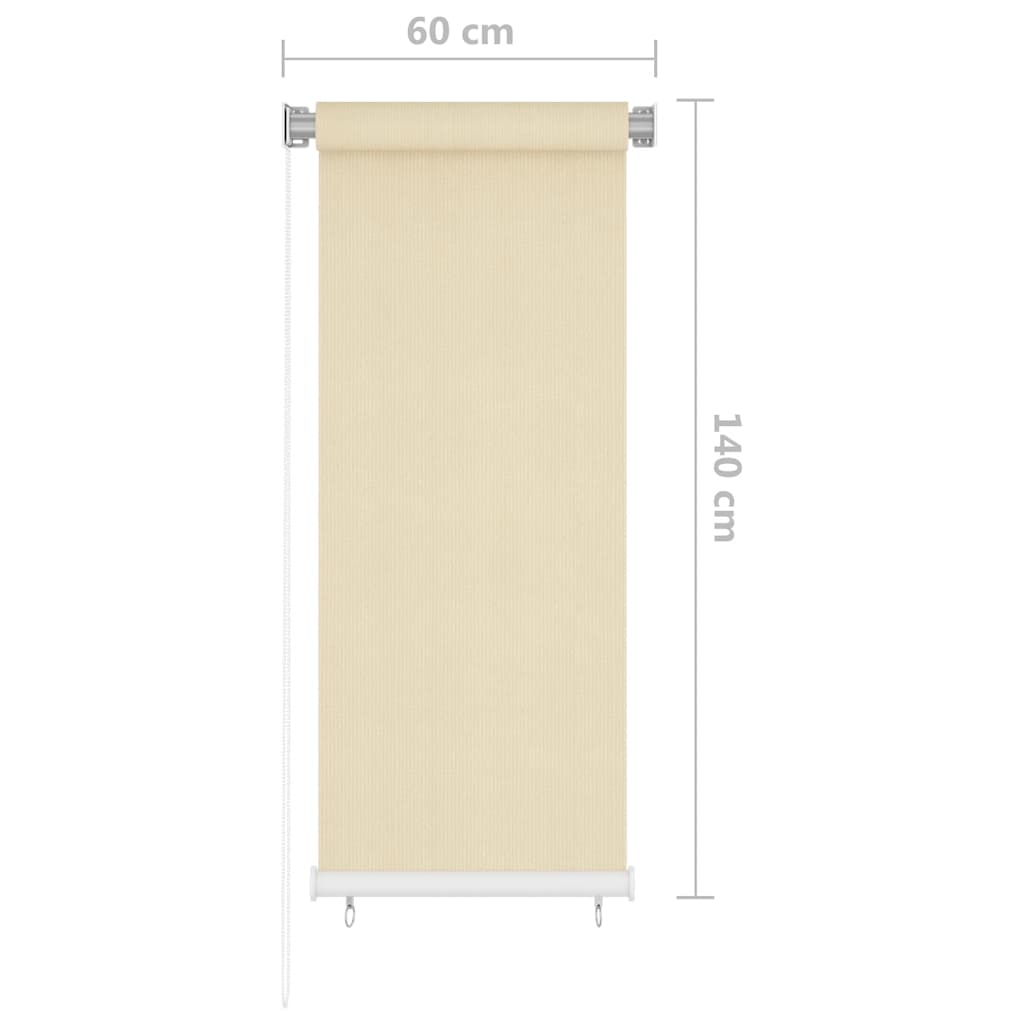 krémszínű kültéri HDPE roló 65(Szé)x140(Ma) cm