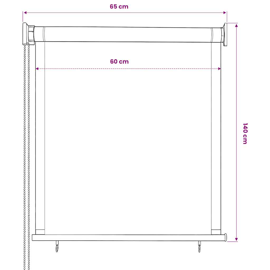 antracit színű, kültéri sötétítő roló 65(Szé)x140(Ma) cm