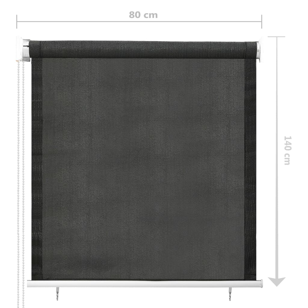 antracit színű, kültéri sötétítő roló 85(Szé)x140(Ma) cm