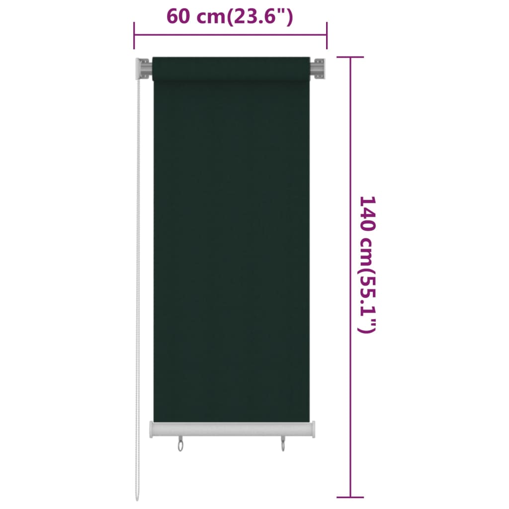 sötétzöld kültéri HDPE roló 60 x 140 cm