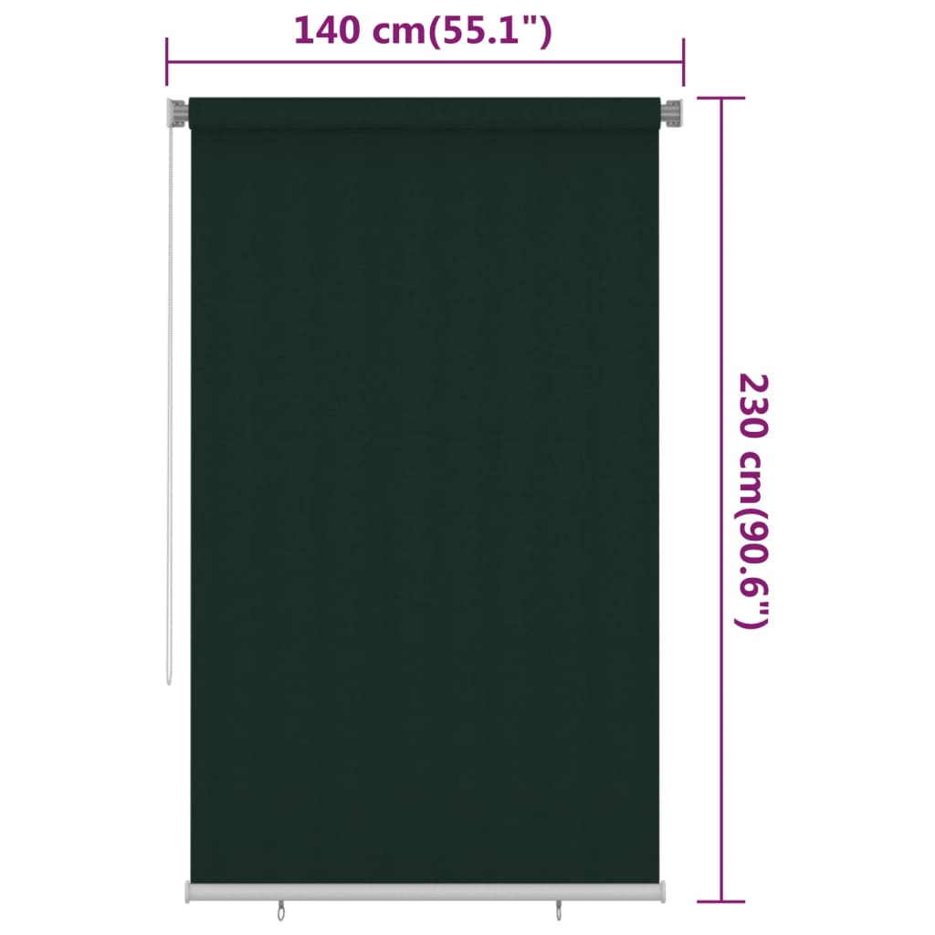 sötétzöld kültéri HDPE roló 140 x 230 cm