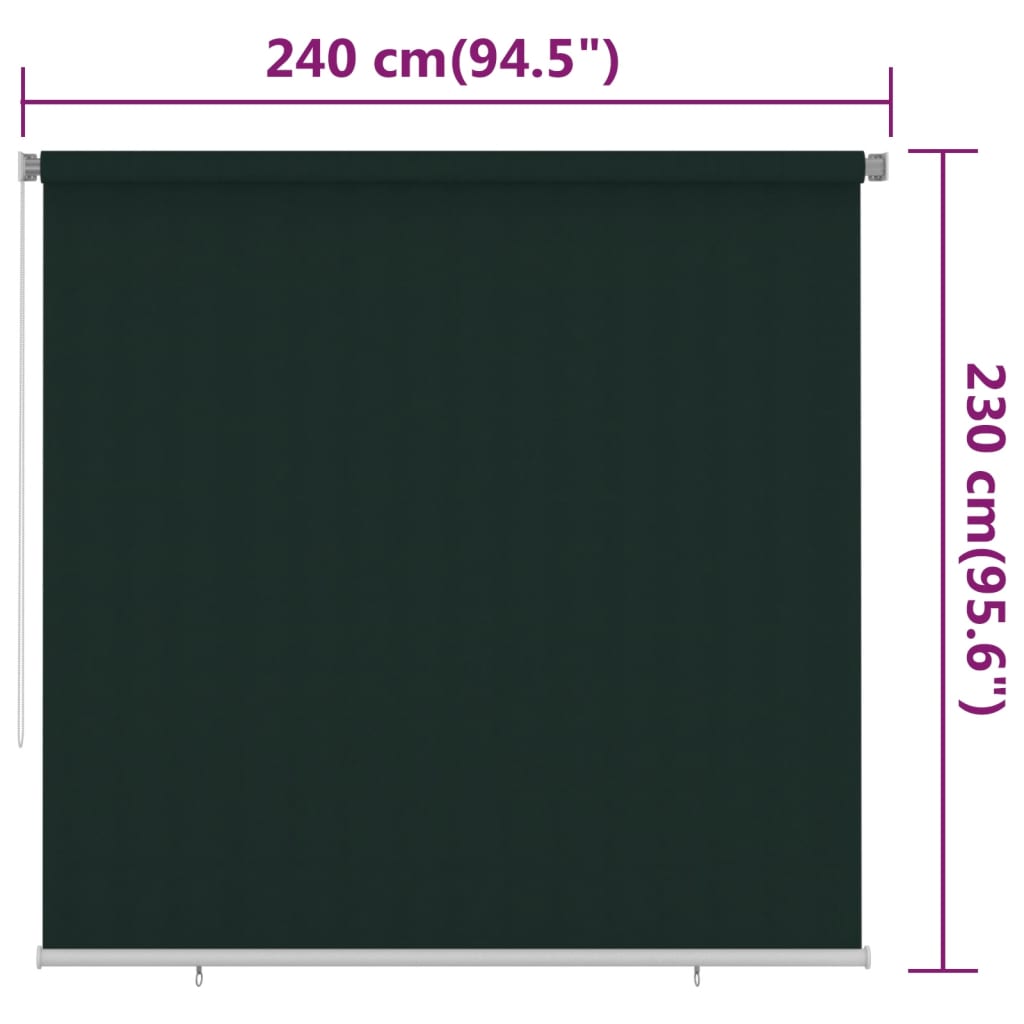 sötétzöld kültéri HDPE roló 245(Szé)x230(Ma) cm