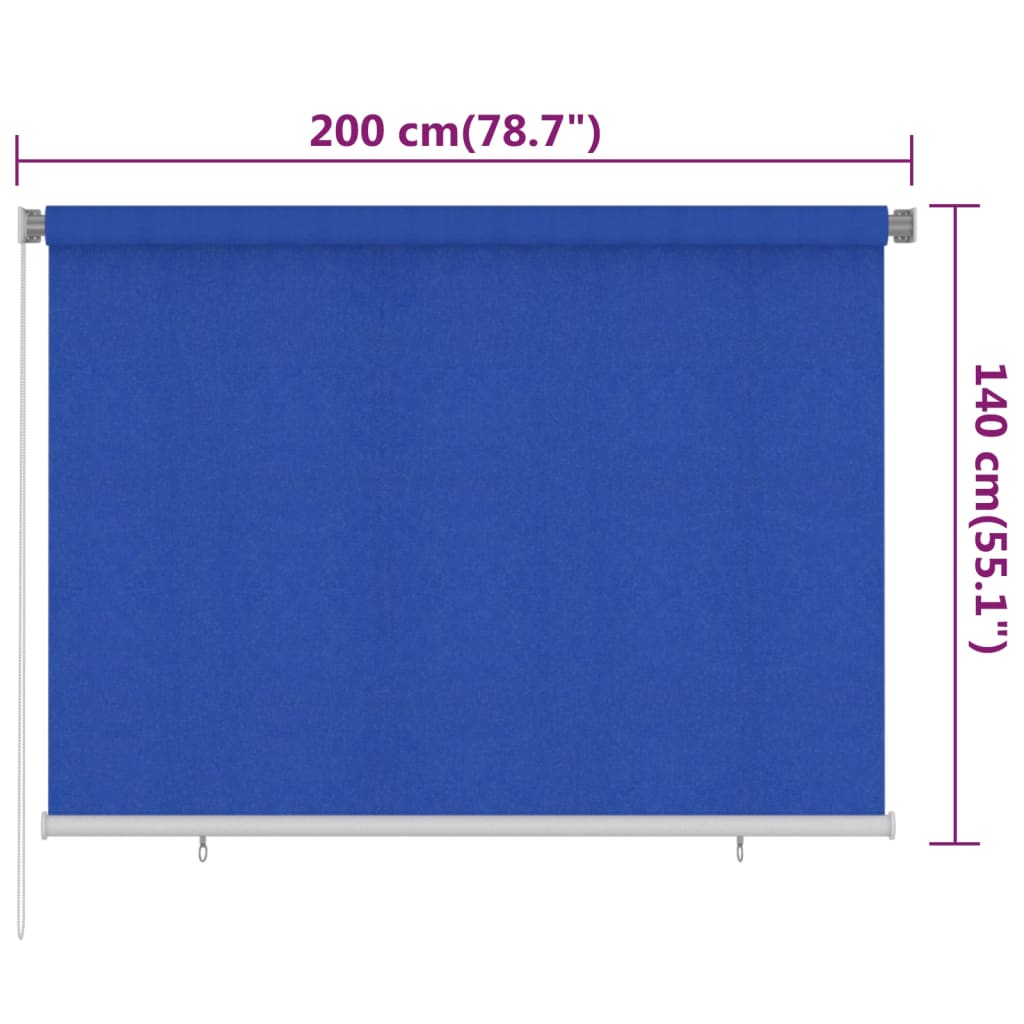 kék kültéri HDPE roló 200 x 140 cm
