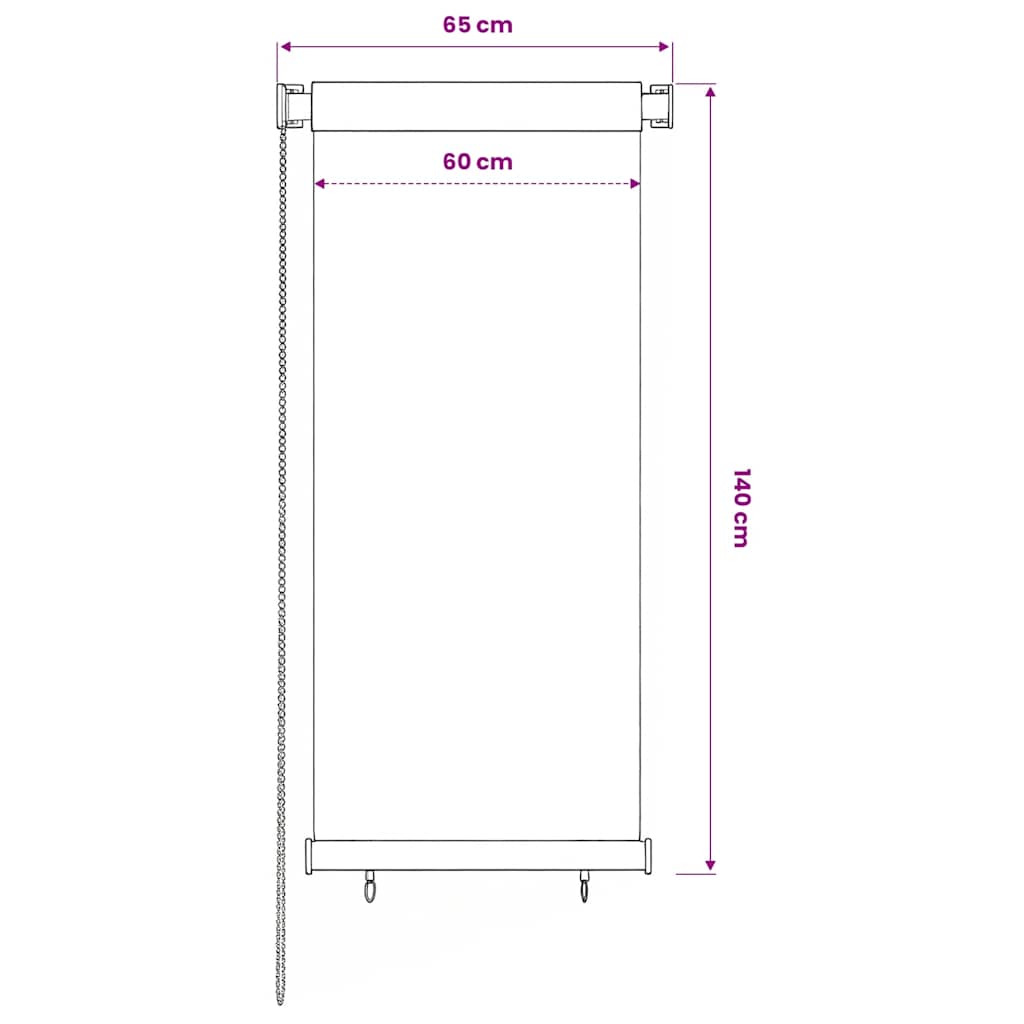 fekete, kültéri sötétítő roló 65(Szé)x140(Ma) cm