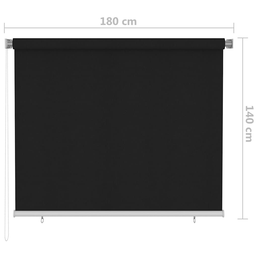 fekete, kültéri sötétítő roló 185(Szé)x140(Ma) cm