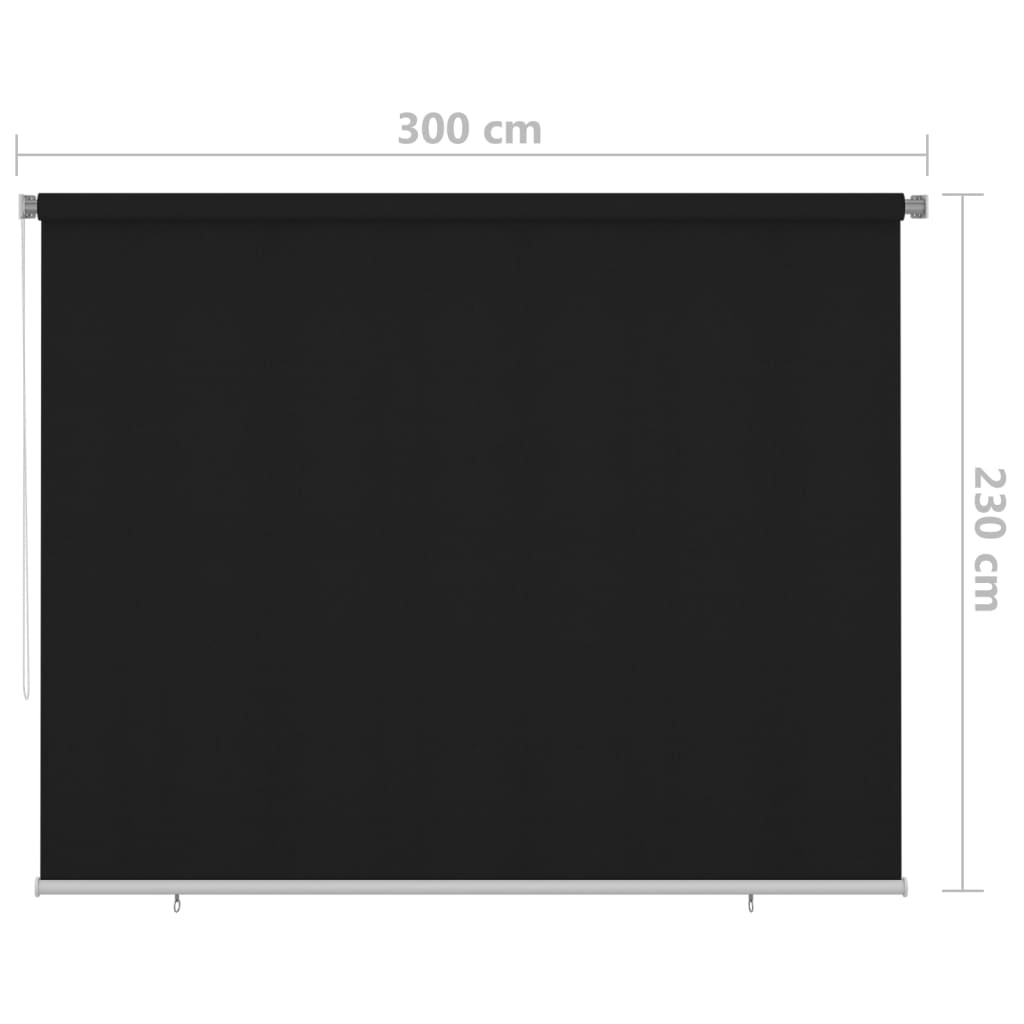 fekete kültéri roló 300 x 230 cm