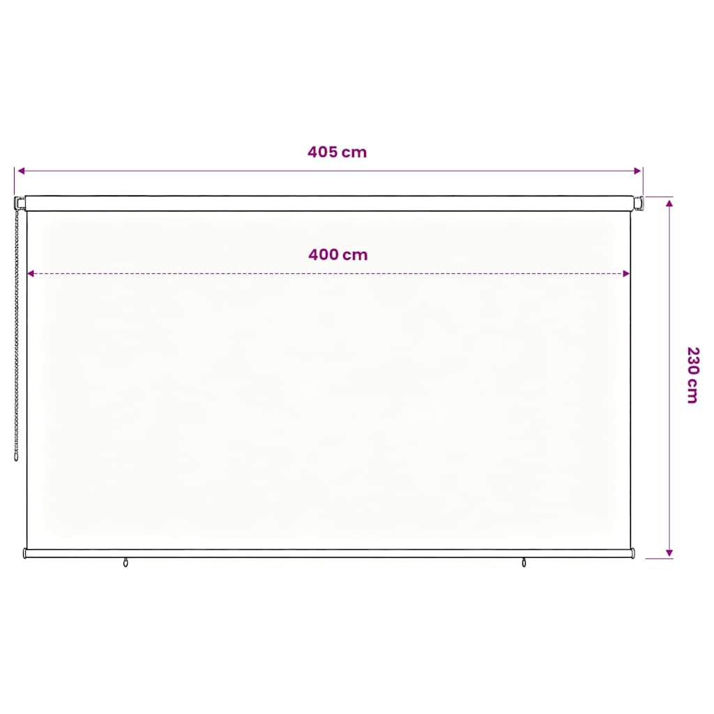 fekete, kültéri sötétítő roló 405(Szé)x230(Ma) cm