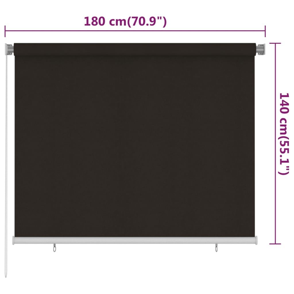 barna kültéri HDPE roló 180 x 140 cm