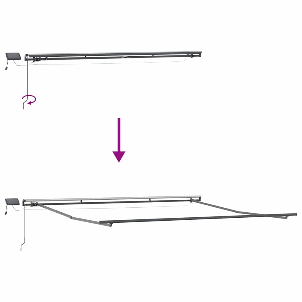 Napernyő keret Antracit 450 × 350 cm Alumínium