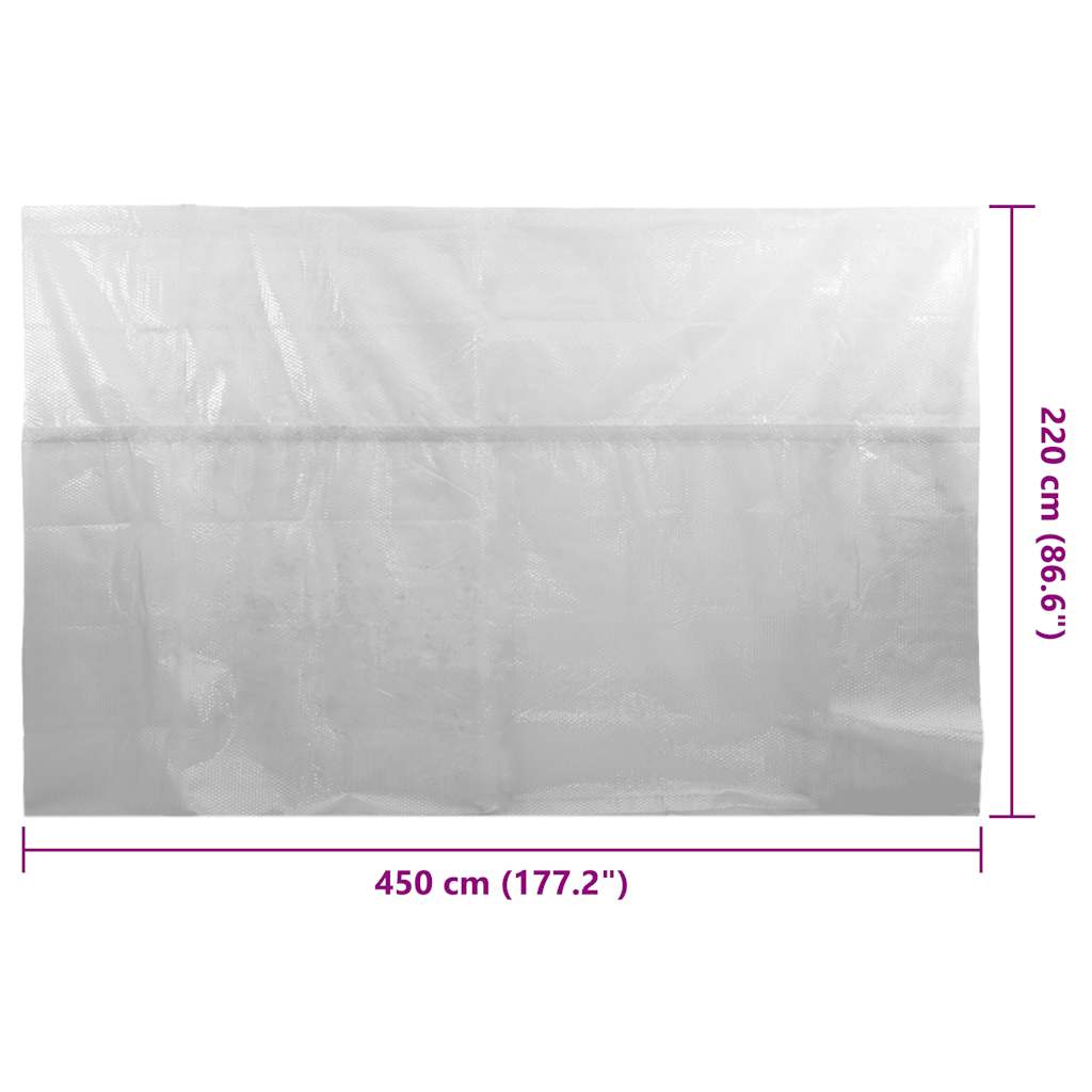 szürke napelemes lebegő PE medencefólia 450 x 220 cm