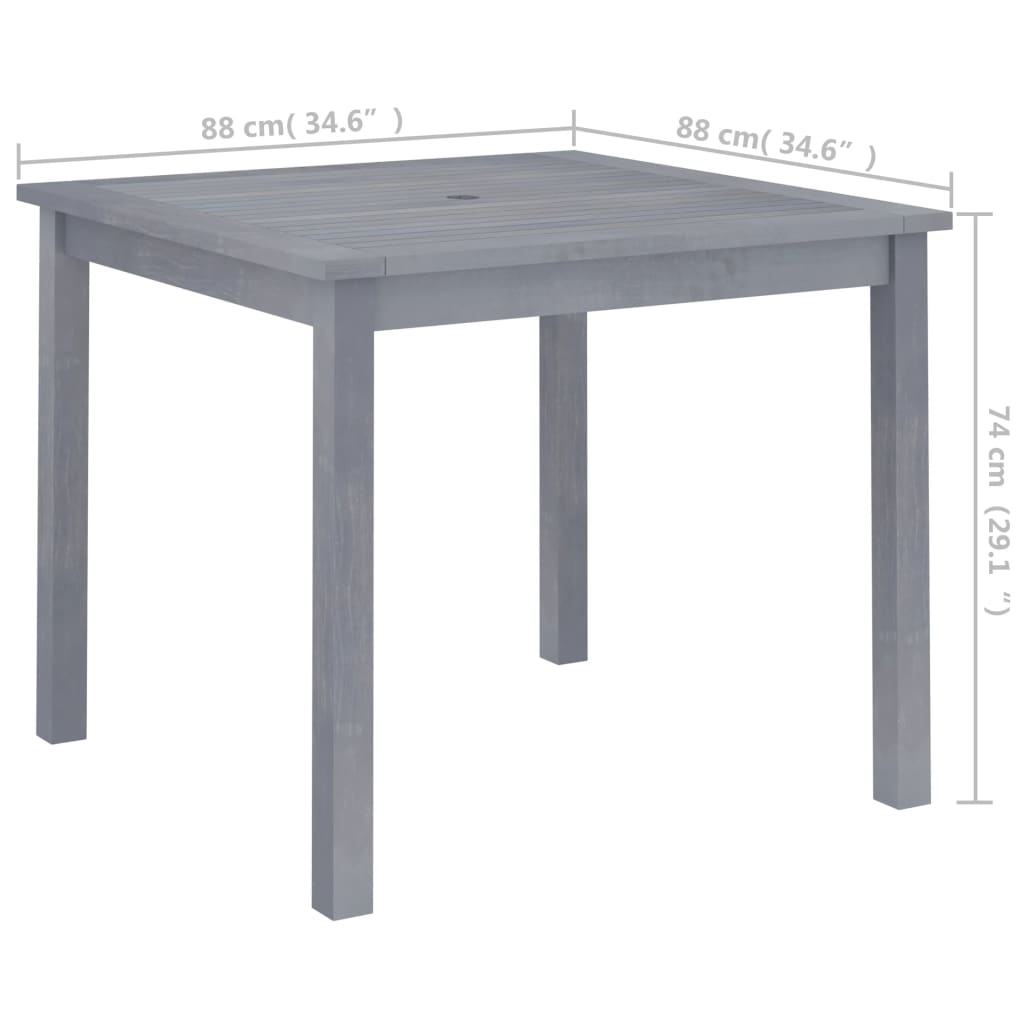 tömör akácfa kerti étkezőasztal 88 x 88 x 74 cm