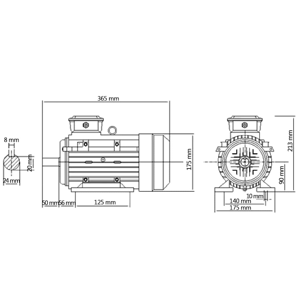 2 pólusú 3 fázisú alumínium elektromos motor 2,2kW/3LE 2840 f/p