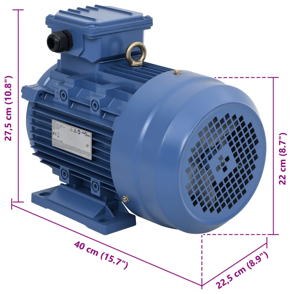 2 pólusú 3 fázisú alumínium elektromos motor 4kW/5,5LE 2840 f/p
